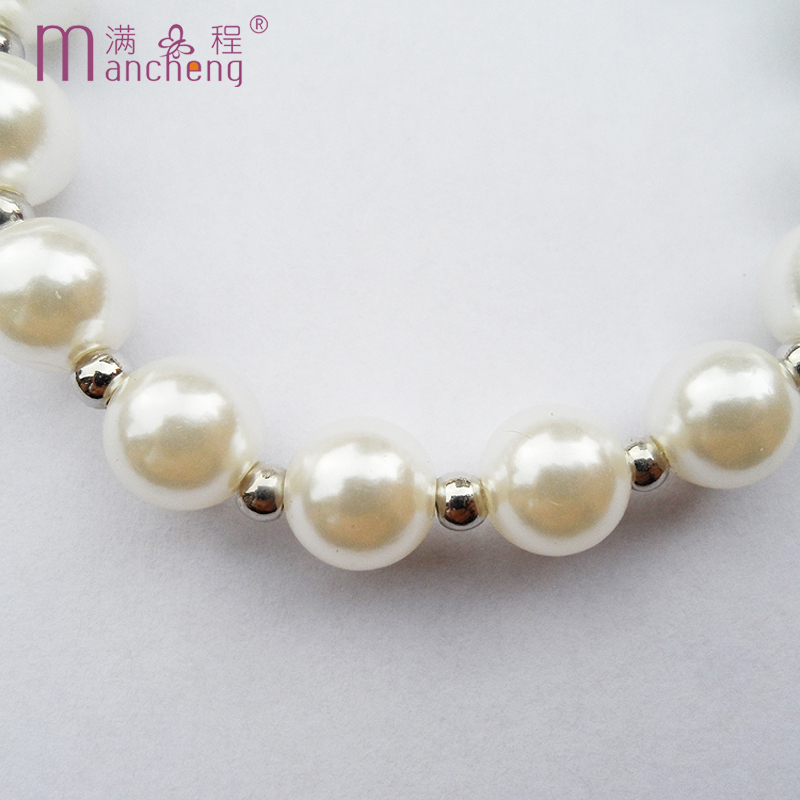 Picture of Summer Wear 10MM Imitation Beads Pearl Bracelet Jewelry For Women - Off White