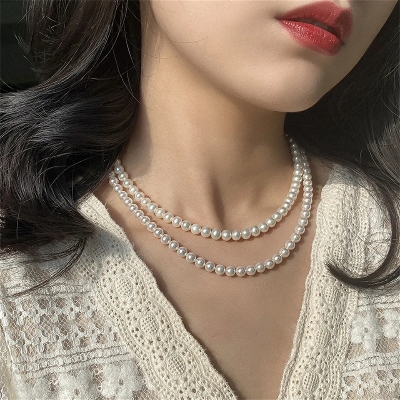 Picture of Women's Pendant Necklace Classic Design for Wedding Travel Daily Wear - Off White