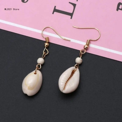 Picture of Handmade Conch Seashell Drop Earrings Jewelry Delicate Earrings 