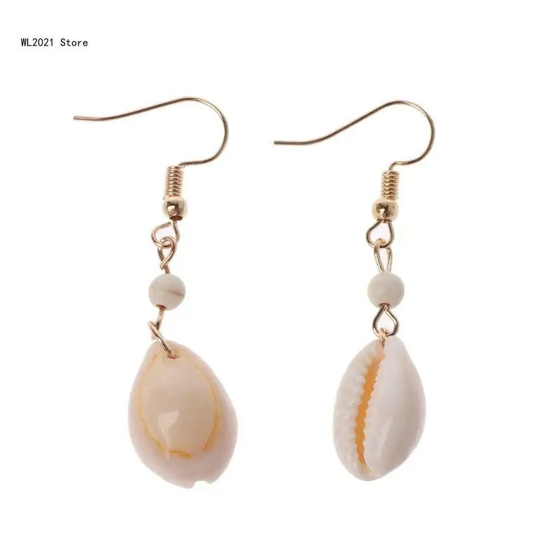 Picture of Handmade Conch Seashell Drop Earrings Jewelry Delicate Earrings 