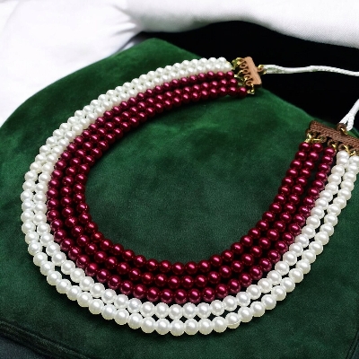 Picture of 5 Layer Multicoloured Pearl Necklace for Women Party Necklace Trendy Jewellery - Multicolor