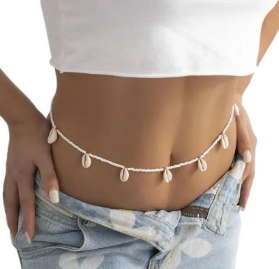 Picture of Shell Waist Chain for White Belly Chain Bikini Body Chain Summer Beach Vacation - Off White
