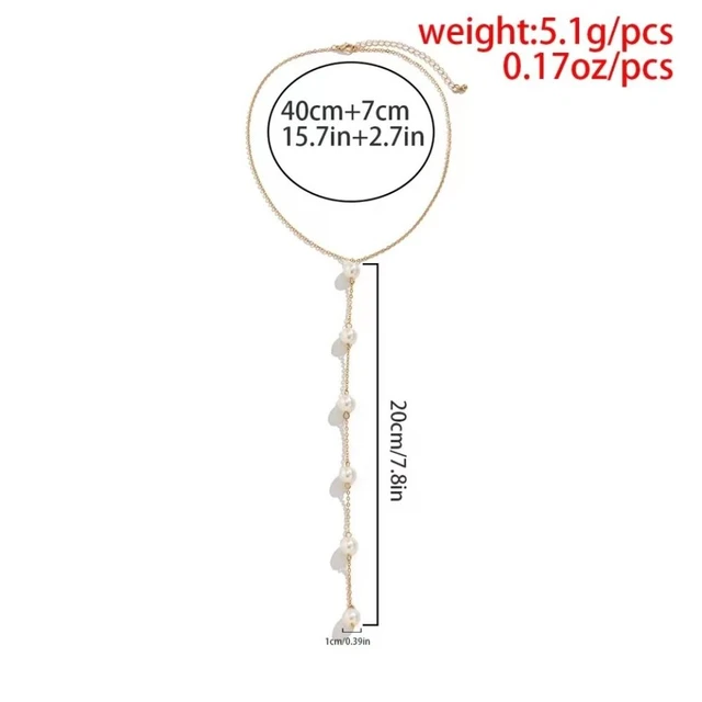 Picture of Metal Pearl Body Chain Pearl Electroplate Waist Belly Belt Chain Geometric Sexy Body Jewelry Bikini Chest Chain - White