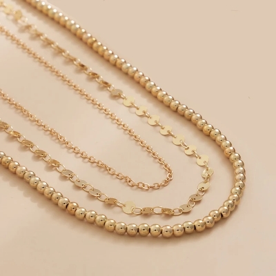 Picture of 3 pcs set Vintage Aesthetic Belly Beads Chain Body Chain Waist Chain Belt Streetwear Summer Women Fashion Body Jewelry - Gold