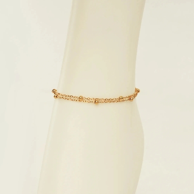 Picture of Stylish Multilayer Golden Colored Anklet for Women | Simple Design Foot Chain - Gold