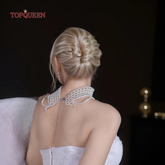 Picture of Tenoor Luxury New Pearl Necklace Woman Trend Collarbone Chain Luxuoso Bridal Special Necklace - White
