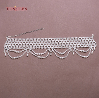 Picture of Tenoor Luxury New Pearl Necklace Woman Trend Collarbone Chain Luxuoso Bridal Special Necklace - White