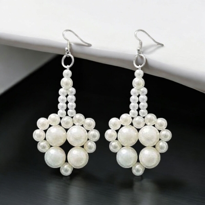 Picture of 1 Pair Pearl Earrings For Elegance Fashion Jewellery Women Party Dating Wedding - Multicolor
