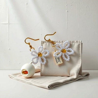 Picture of Pearl Mini Beads Color Earrings for Fashion Lady Drop Earrings Women Wedding