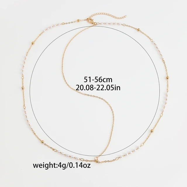 Picture of Pearl Chain Tikli Headpiece Imitation Pearl Link Chain Elegant Head Forehead Accessories Bling Bridal Hair Chain Women Lady Aesthetic Jewelry - Gold