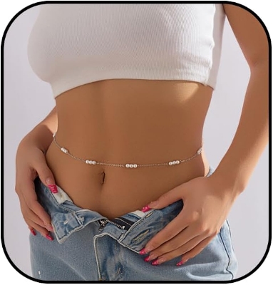 Picture of Pearl  Waist Chain Waist Belt  Komorer bicha Beach Waist Belly Chain for Women And Girls  Adjustable Body Chain Belly Necklace Beach Jewelry - Multi