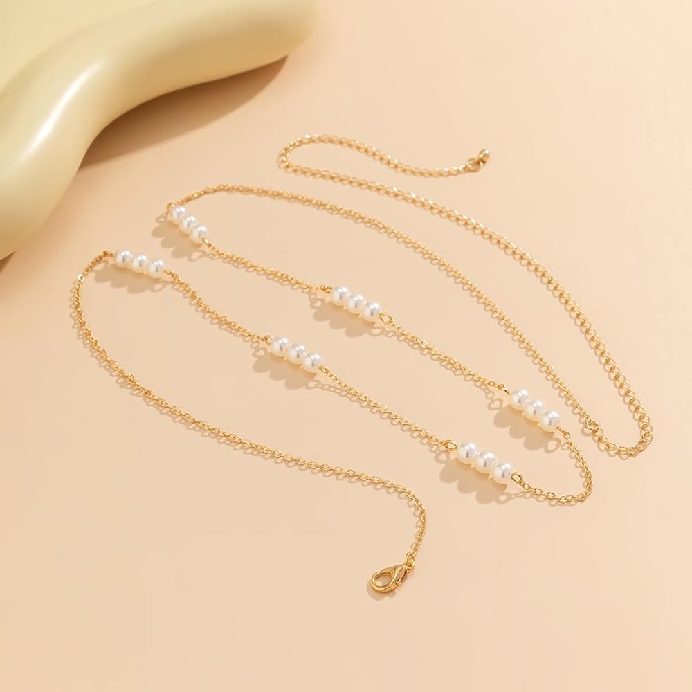 Picture of Pearl  Waist Chain Waist Belt  Komorer bicha Beach Waist Belly Chain for Women And Girls  Adjustable Body Chain Belly Necklace Beach Jewelry - Multi