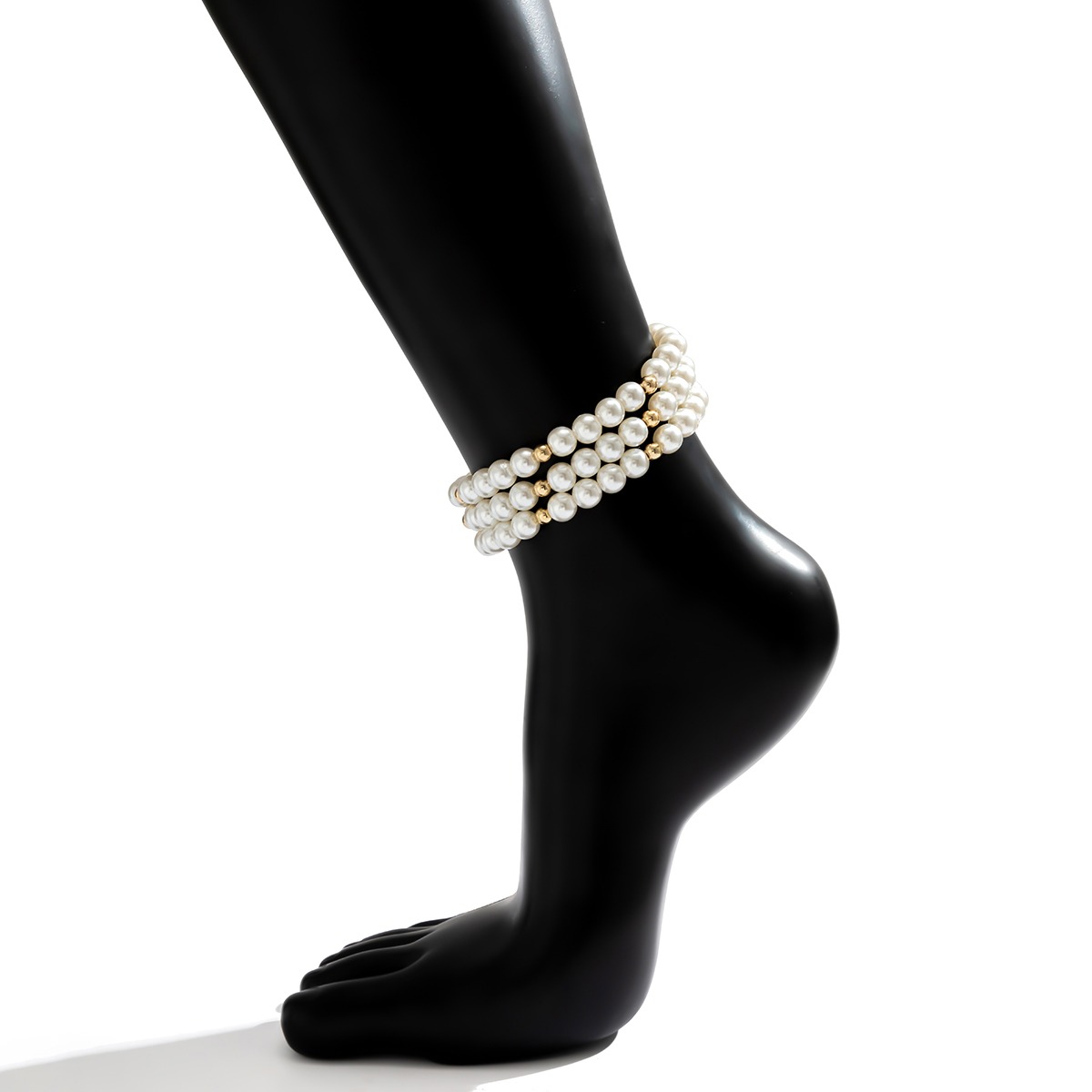 Picture of Indispensable -Quality And Durablity -1 PCS Three Layer Pearl Leg Anklet Payel Jewelry Ladies Fashion Tenoor- Innovative Tenoor Special - Multi