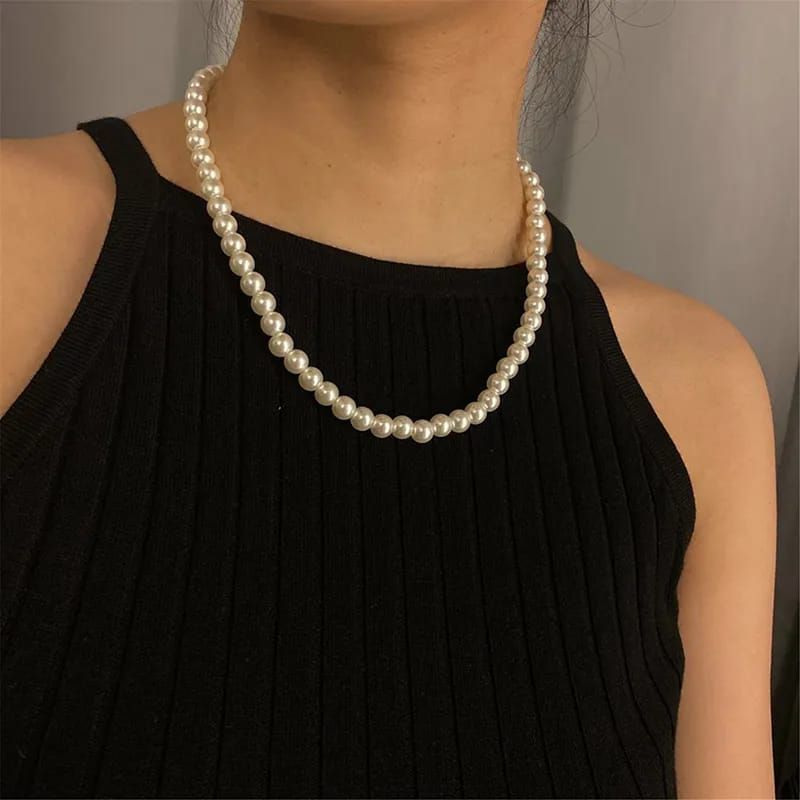 Picture of Simple Pearl Necklace For Girls And Women Wearing At Wedding Occasion Party Dating Travelling Tenoor Special - Multi