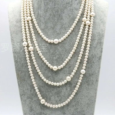 Picture of Pearl Long Necklace For Girls And Women Wearing At Wedding Party Dating Travelling Occasion Tenoor Special - Multi