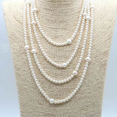 Picture of Pearl Long Necklace For Girls And Women Wearing At Wedding Party Dating Travelling Occasion Tenoor Special - Multi
