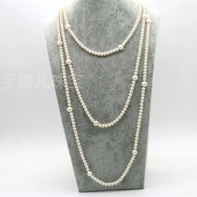 Picture of Pearl Long Necklace For Girls And Women Wearing At Wedding Party Dating Travelling Occasion Tenoor Special - Multi