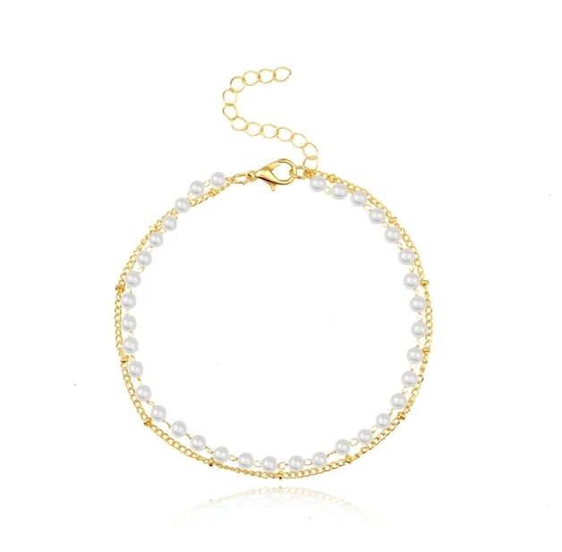 Picture of Pearl Multi Layer Anklet Nupur Payel For Girls And Women Wearing At Wedding Occasion Beachfront Vacation Party Dating Travelling ornaments Tenoor Special - Multi