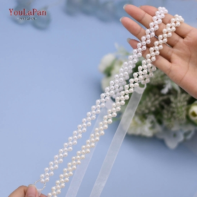 Picture of Pearls Belt Thin Bridal Wedding Dress Sash Beading Chain for Women Bling Belts for Plus Size Bridesmaid Belt Tenoor Special - Multi