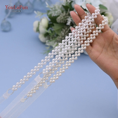 Picture of Pearls Belt Thin Bridal Wedding Dress Sash Beading Chain for Women Bling Belts for Plus Size Bridesmaid Belt Tenoor Special - Multi