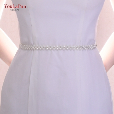 Picture of Pearls Belt Thin Bridal Wedding Dress Sash Beading Chain for Women Bling Belts for Plus Size Bridesmaid Belt Tenoor Special - Multi