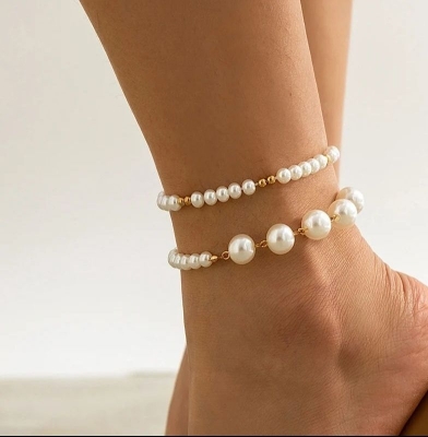 Picture of Multi Layer Pearl Anklet Girls and Women for Wedding patty  Sea beach Tenoor Special - Multi