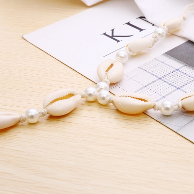 Picture of 1 pair (2 pcs) Classic Pearl sea Shell Bracelet Anklet Nupur Payel Bohemian Style States Fashion Braided Anklet Cross-border Accessories Tenoor Special - Multi