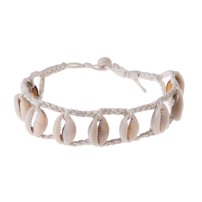 Picture of 1 PCS Summer Handmade Double Layer Boho Natural Shell Anklets for Women Beach Rope Chain Barefoot Shell Bracelet Anklet on Leg Anklet Tenoor Special - Multi