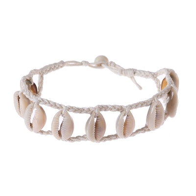 Picture of 1 PCS Summer Handmade Double Layer Boho Natural Shell Anklets for Women Beach Rope Chain Barefoot Shell Bracelet Anklet on Leg Anklet Tenoor Special - Multi