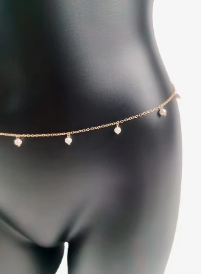 Picture of Pearl Body Jewelry Bead Waist Chain for Women Pendant Belly Chain Punk Fashion Dress Beach Accessories Goth Gift Emo - Multi