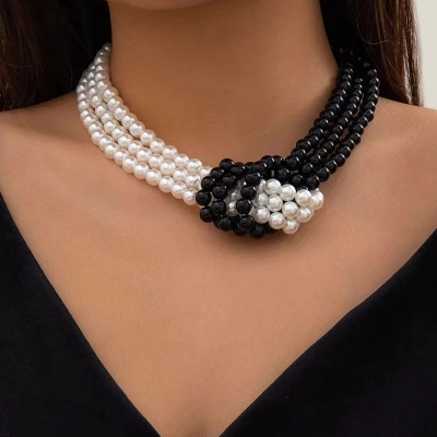 Picture of Multi Layer Multi Colour Pearl Necklace For Girls And Women Wearing At Wedding Party Dating Travelling Occasion Tenoor Special - Multi