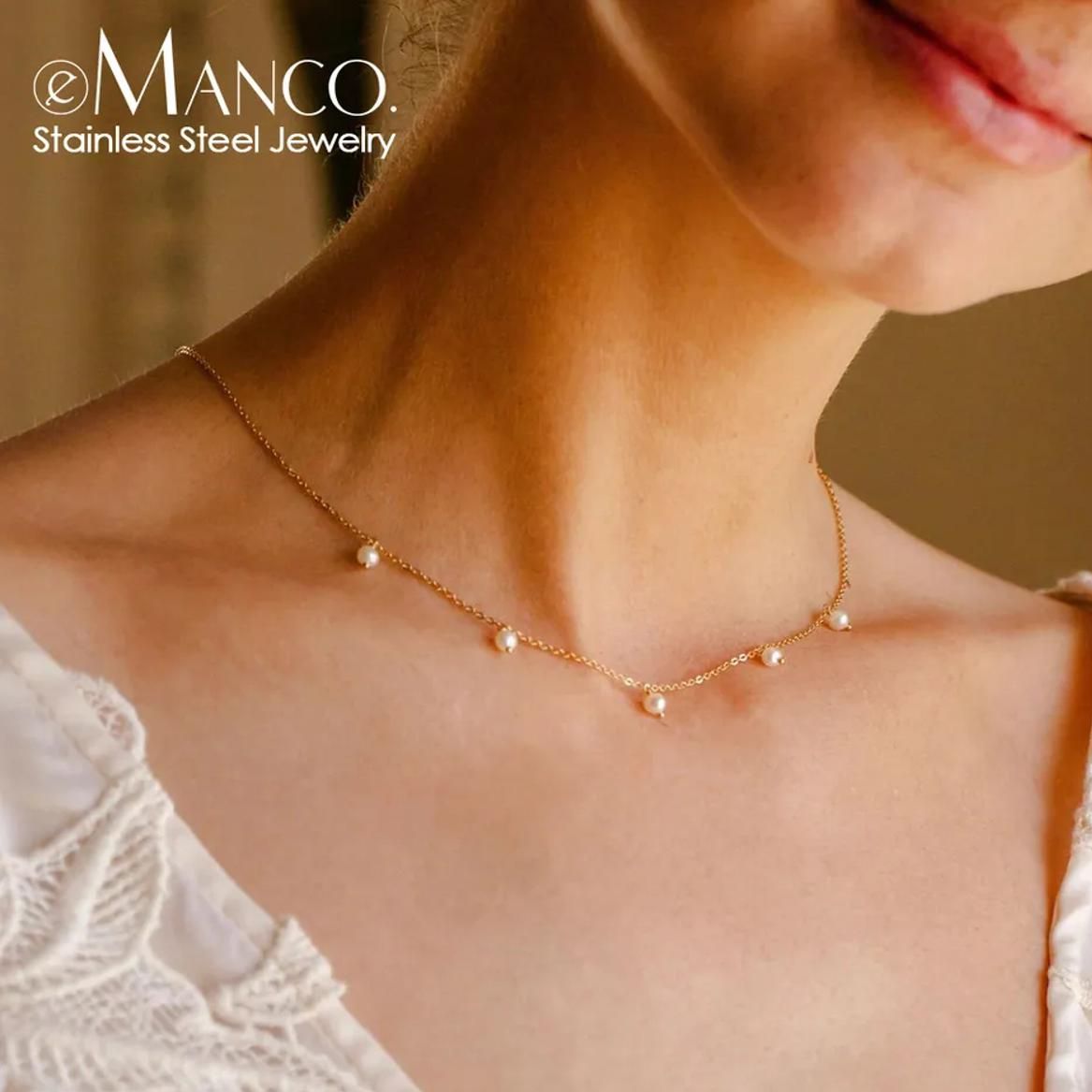 Picture of Manco Pearl Necklace Stone with Off White Pearl - Multi