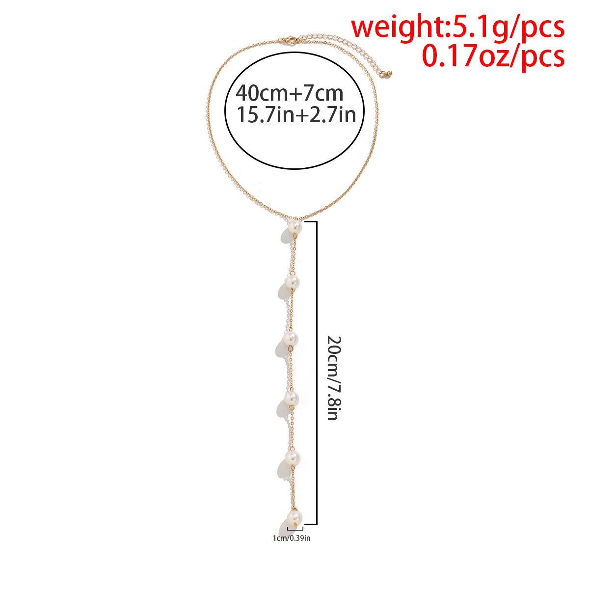 Picture of Pearls Chest Chain Necklaces Jewelry For Women Fashion Beach Party Gift - Multi