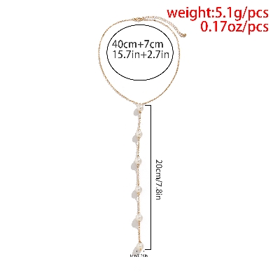 Picture of Pearls Chest Chain Necklaces Jewelry For Women Fashion Beach Party Gift - Multi