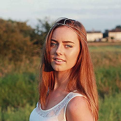 Picture of Pearl Multi layer Head Chain Gypsy Hair Chain Festival Wedding Jewelry Headpieces Hair Acessories Tikli for Women and Girls (Gold) Tenoor Special - Multi