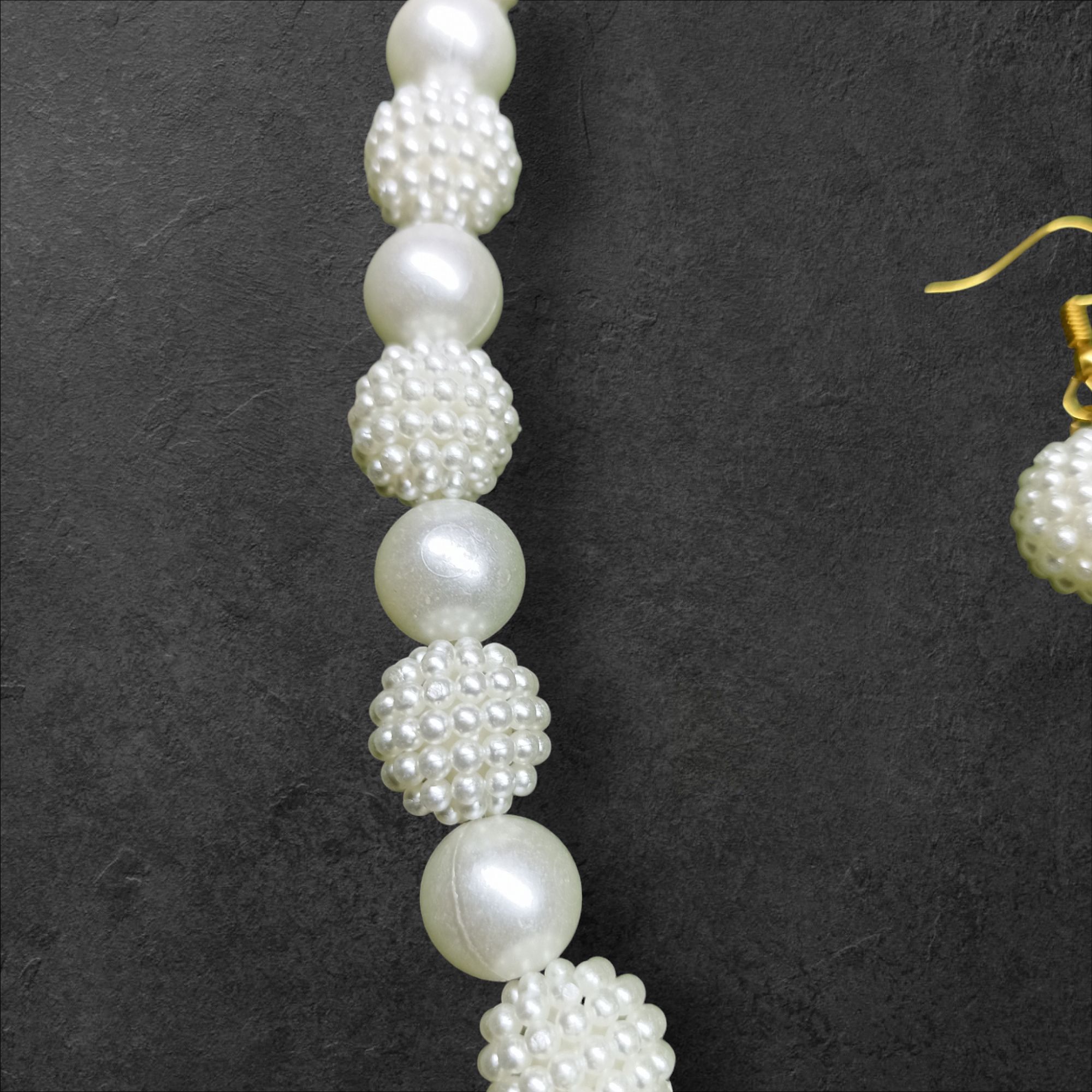 Picture of Sharee Dress Women Girls Special Pearl Necklace Jewellery New Design Blouses Necklace Bengali With Earrings Sari Shari Saharee Jewellery set 2 in 1 Tenoor Special - Multi