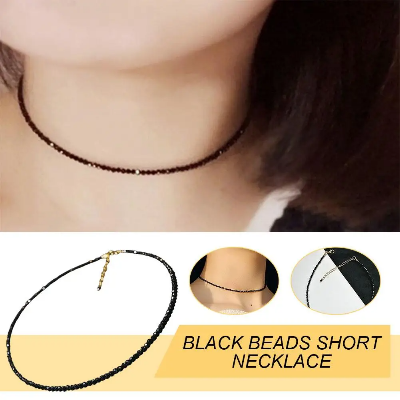 Picture of Black Beads Crystal Choker Necklace For Women Bohemian Beaded Necklace Simple Fashion Temperament Female Party Jewelry Décor Tenoor Special - Multi