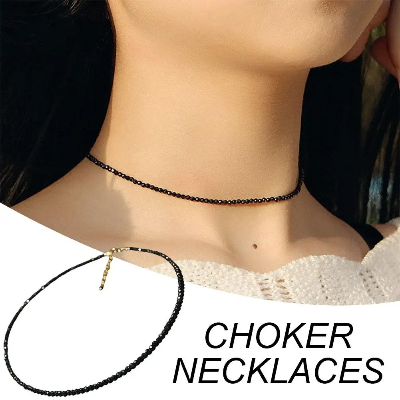 Picture of Black Beads Crystal Choker Necklace For Women Bohemian Beaded Necklace Simple Fashion Temperament Female Party Jewelry Décor Tenoor Special - Multi
