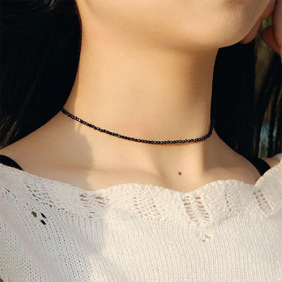 Picture of Black Beads Crystal Choker Necklace For Women Bohemian Beaded Necklace Simple Fashion Temperament Female Party Jewelry Décor Tenoor Special - Multi