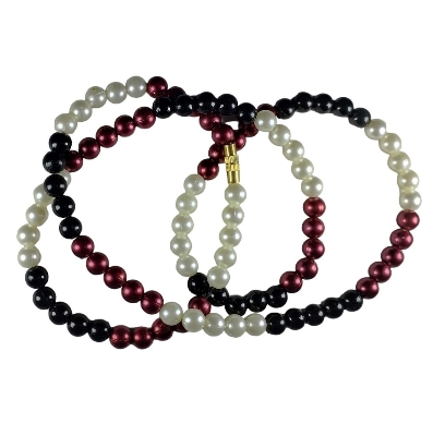 Picture of Multicolor Pearl Simple Design Garland With Thread Lock Rose Red Off White Black Pearl Combination Tenoor Tenoor Special - Multi