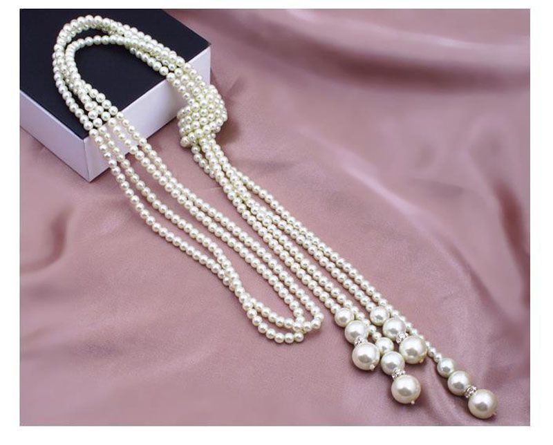 Picture of Pearl Multi Layer Necklace For Girls And Women Wearing At Wedding Occasion Travelling Dating Party Tenoor Special - Multi