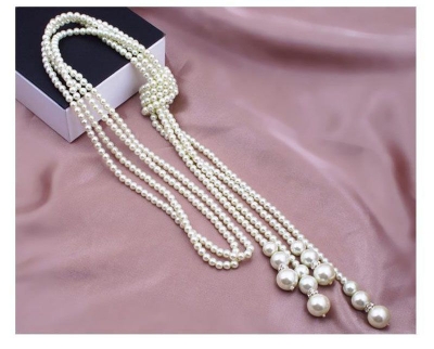 Picture of Pearl Multi Layer Necklace For Girls And Women Wearing At Wedding Occasion Travelling Dating Party Tenoor Special - Multi