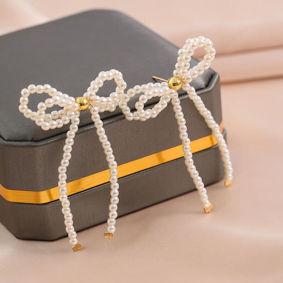 Picture of 2 Pcs Pearl Beautiful Elegant Drop Earrings Beatify Lady Trendy Jewellery - Multi