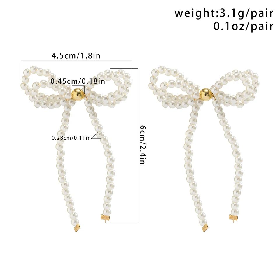 Picture of 2 Pcs Pearl Beautiful Elegant Drop Earrings Beatify Lady Trendy Jewellery - Multi