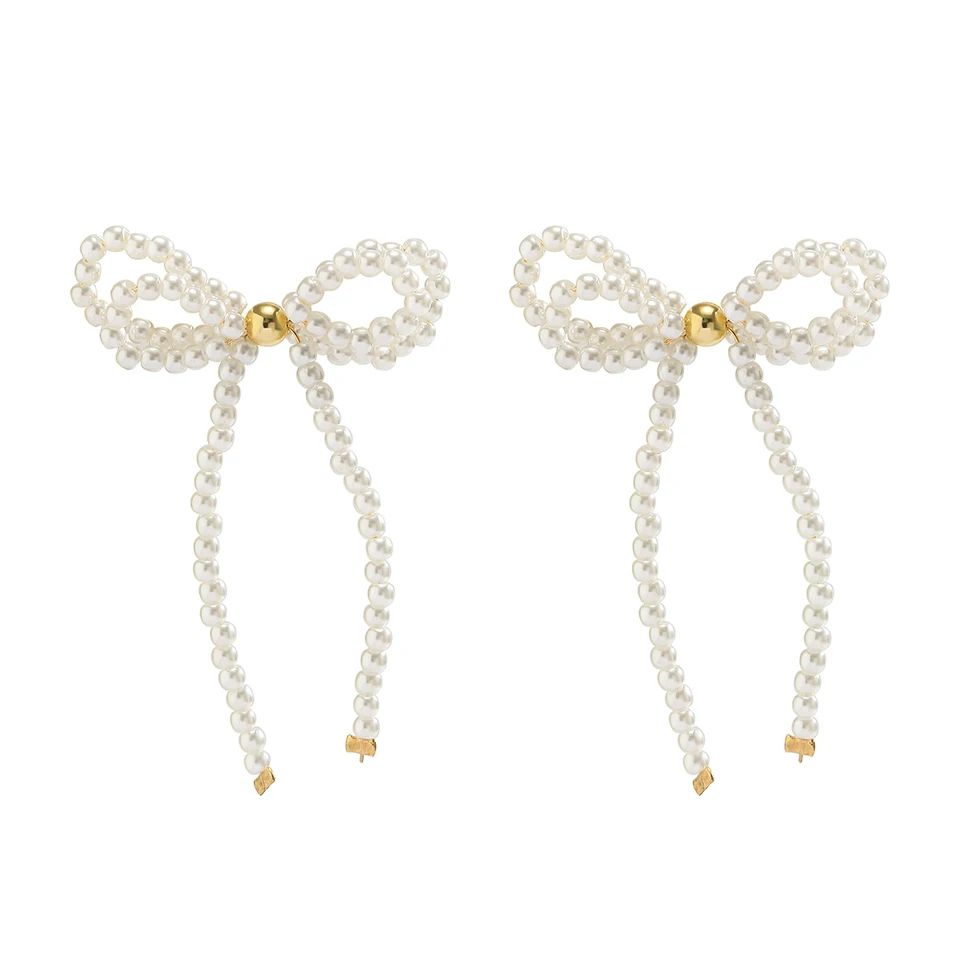 Picture of 2 Pcs Pearl Beautiful Elegant Drop Earrings Beatify Lady Trendy Jewellery - Multi