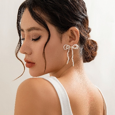 Picture of 2 Pcs Pearl Beautiful Elegant Drop Earrings Beatify Lady Trendy Jewellery - Multi