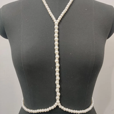 Picture of Spring White Pearl Body Chain Harness Chain Street Stylish Belly Accessory For Hot Women Body Jewelry For Visible T-shirt Tenoor Special - Multi