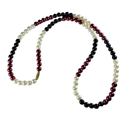 Picture of Multicolor Pearl Simple Design Garland With Thread Lock Rose Red Off White Black Pearl Combination Tenoor Tenoor Special - Multi