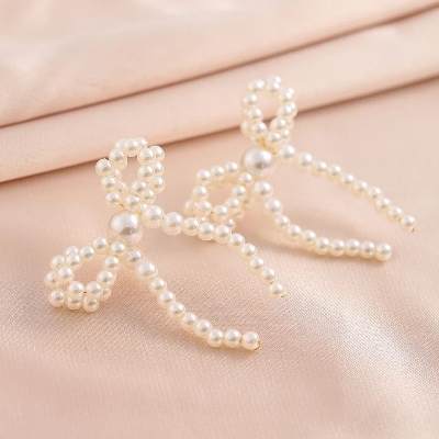 Picture of 2 Pcs Pearl Beautiful Elegant Drop Earrings Beatify Lady Trendy Jewellery - Multi