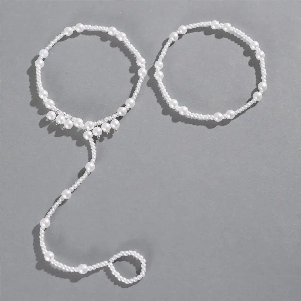 Picture of Sea Beach Party Multi Layer Pearl Anklet Girls and Women - Multi